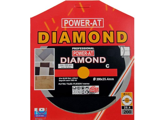Priebežný diamantový kotúč na rezanie dlaždíc, keramických dlaždíc, obkladačiek, 200x25,4