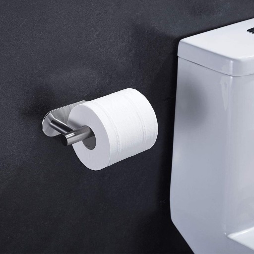 RÚČKA NA TOALETNÝ PAPIER BEZ VŔTANIE, SAMOLEPIACA, STRIEBORNÁ