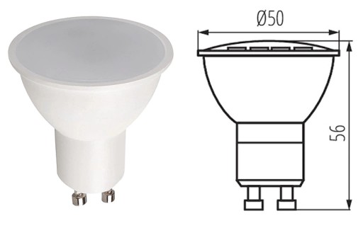 Halogénová žiarovka LED reflektora KANLUX Miledo GU10 6W=45W neutrálna biela