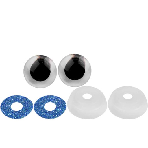Bezpečné OČI GLITTER modré OČI 20 mm