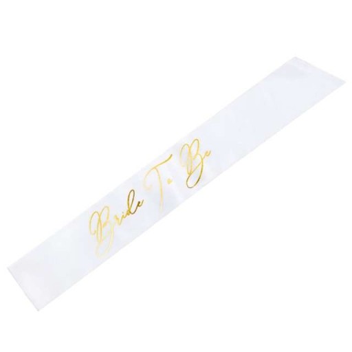 biela SASH zlatá BRIDE SQUAD hen party 75 cm