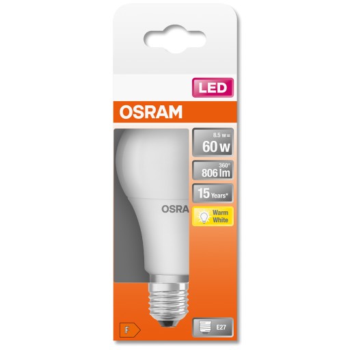 E27 LED žiarovka 8,5W 60W 806lm 2700K Teplá OSRAM