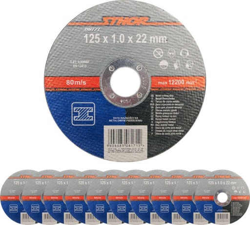 ŠTÍNOVÉ KOVOVÉ REZNÉ KOTÚČE 125x1x22mm 10 KS