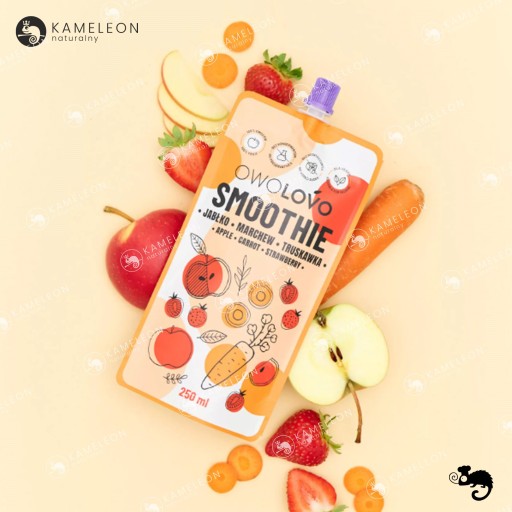 4x OWOLOVO SMOOTHIE OVOCNÁ PENA bez cukru 100% OVOCNÁ ZMES PRÍCHUŤ 4x 250ml 1L