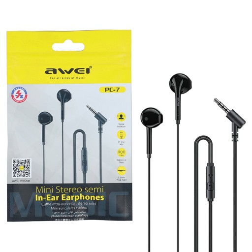 Stereo slúchadlá do uší Awei PC-7, 3,5 mini-jack