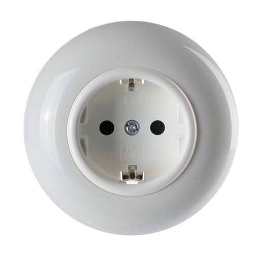 LOFT RETRO VINTAGE ZÁSUVKA 230V SCHUKO WHITE JLM