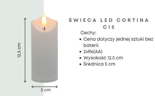Vložka do sviečky Cortina LED C15 1/20/WAX