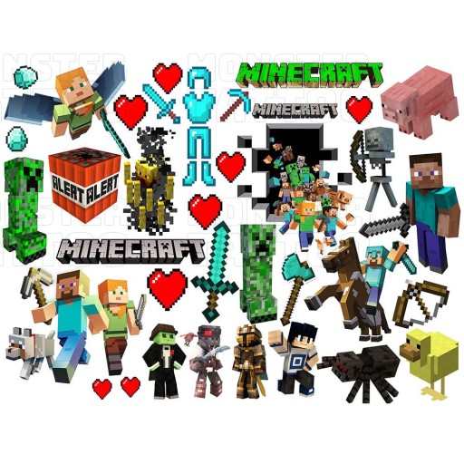 UMÝVAJÚCE DOČASNÉ TETOVANIE PRE DETSKÉ DETSKÉ MINECRAFT ORIGINÁLNE VZORKY