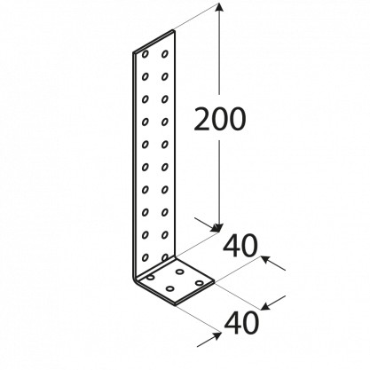 KOTVOVÝ UHOL KK1 40x200x40mm 1 ks