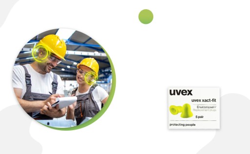 Zátkové chrániče sluchu uvex xact-fit, balenie 5 párov