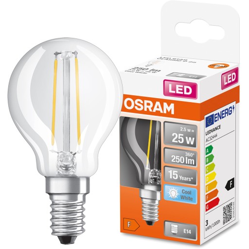 LED žiarovka SMALL BALL E14 2,5W = 25W 4000K OSRAM