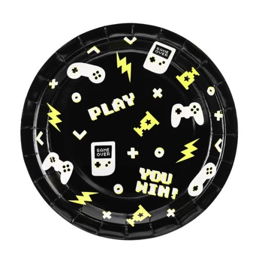 Papierové taniere na gamepad - 23 cm, 6 ks.