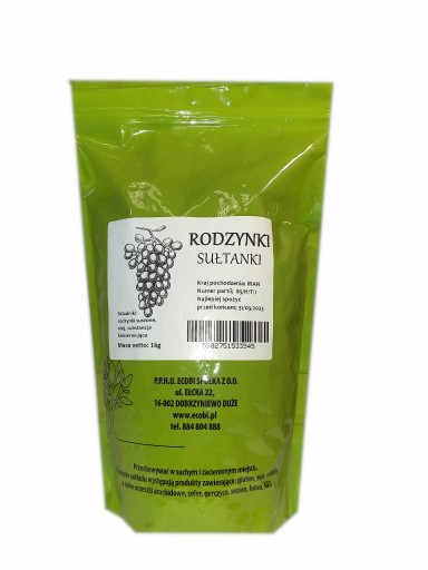 SULTAN Hrozienka Sladké sultánky 1KG od ECOBI