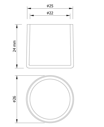 4x krytky nôh stolovej stoličky Ø 22 mm