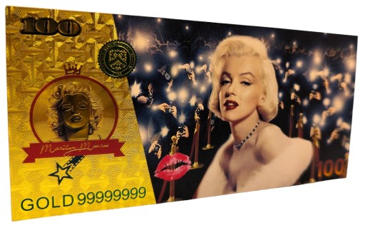 MARYLIN MONROE Pozlátená zberateľská bankovka
