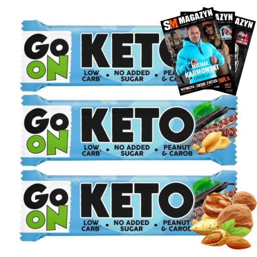 GO ON KETO BAR PROTEIN KETOGENIC DIET 3x50g SVALOVÁ HMOTA BEZ CUKRU
