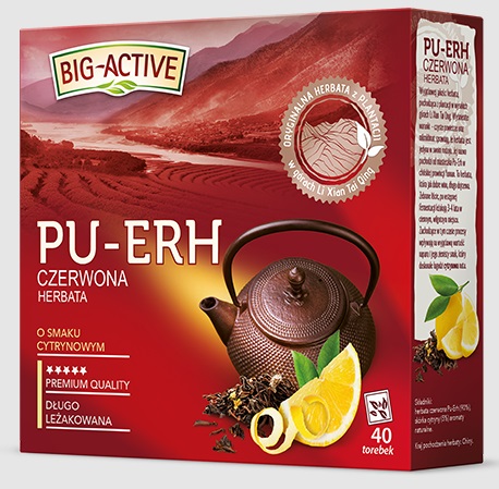 Big-Active Pu-Erh červený čaj Lemon 40 vrecúšok