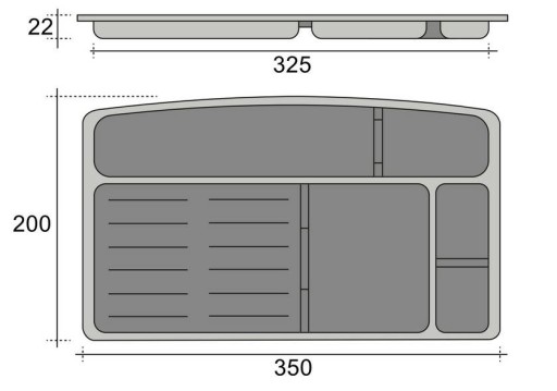 Zásuvkový organizér na peračník do zásuviek 350x200mm