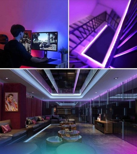 VODEODOLNÉ FAREBNÉ LED RGB LED PÁS VODEODOLNÝ 5m S DIAĽKOVÝM OVLÁDANÍM