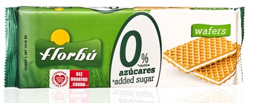 Florbu vafle plnené krémom, bez cukru, 160g