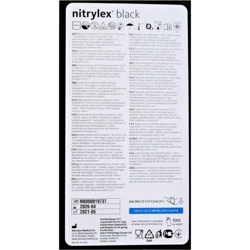 Nitrilové ochranné rukavice Black L Jednorazové silné bez prášku 100 kusov