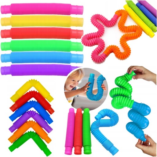 Pop Tubes Sensory Squishy Tubes Antistresová hrubá XXL hračka 6ks