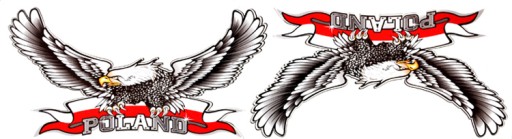 NÁLEPKY EAGLE NÁLEPKY ORLÍ POĽSKO SÚPRAVA STUH