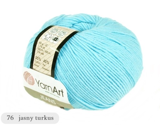 YARNART JEANS 76 azúrová priadza