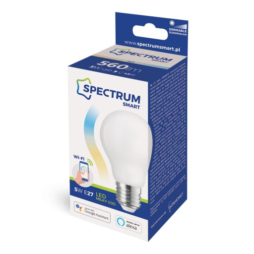 E27 5W COG MILKY WiFi Tuya SMART LED žiarovka