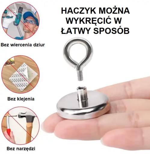 MAGNETICKÝ DRŽIAK 32x15 mm NEODYMOVÝ MAGNET S UCHOM 30KG