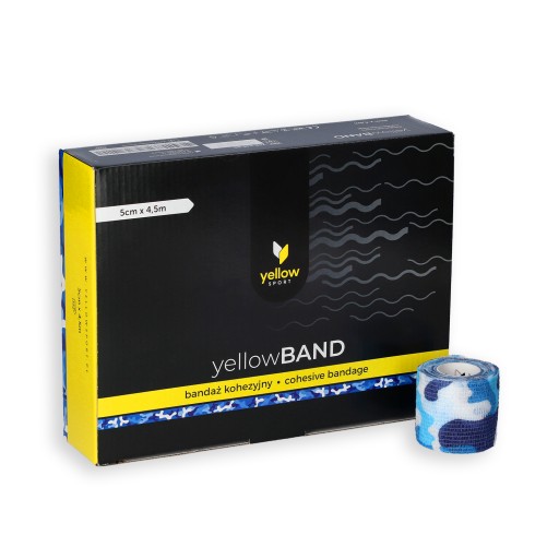 Samolepiaca stabilizačná súdržná bandáž YellowBAND 5cm camo modrá