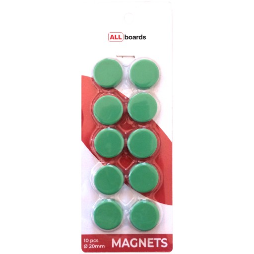 Magnety na dosky 20 mm - 10 ks ZELENÉ