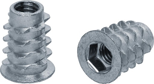 Objímka nábytková dvojzávitová na drevo M5x10 10 ks.