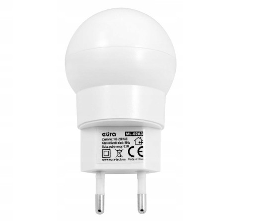 LED NOČNÁ LAMPA EURA ML-02A3 ~230V do zásuvky