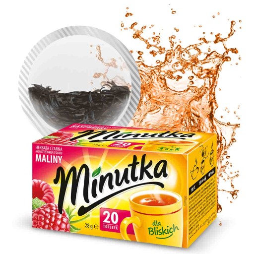 Klasický expresný čierny čaj s príchuťou maliny Čierny čaj 20T MInutka