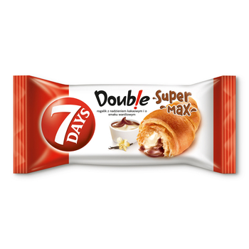 4x 110g 7DAYS Max Double croissant, kakao a vanilka