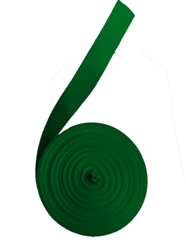 BAVLNENÁ PÁSKA HERRINGBONE 14mm TMAVOZELENÁ 1m