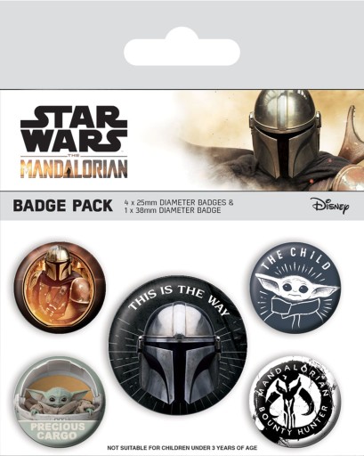 Špendlíky do ruksaku Star Wars The Mandalorian 5 ks