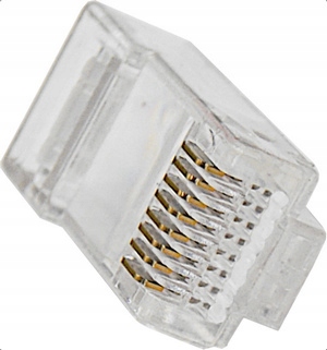 10x zástrčky, konektory, RJ45 terminály, Pass-Through RJ kategórie 6 do UTP LAN kábla, 10 ks.
