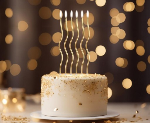 Happy Birthday topper akrylová zlatá dekorácia PIKER na NARODENINOVÚ TORTU 14 cm