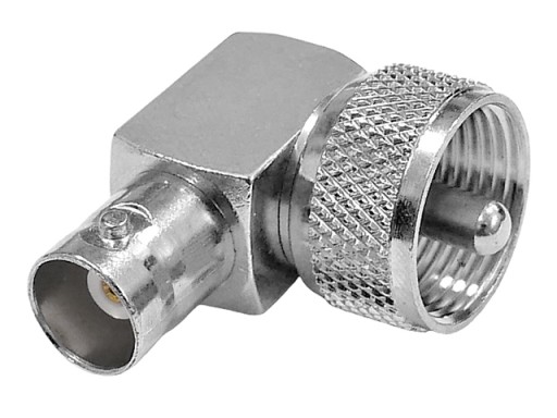 RF anténny adaptér pravý uhol BNC/gn-UHF/UC1/wt 50Ohm