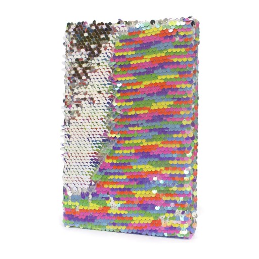ZÁPISNÍK s flitrami Zápisník DÚHOVÝ denník 15x21cm