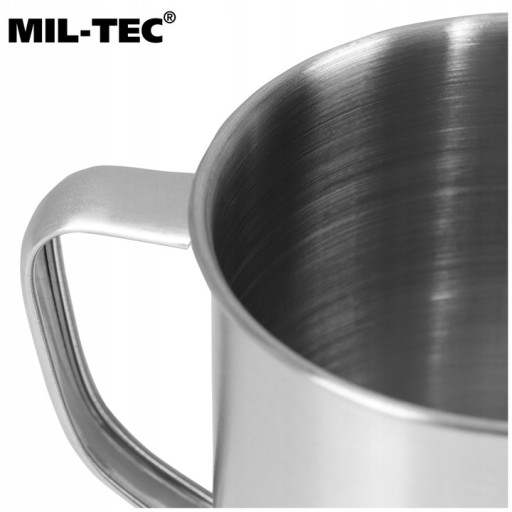 Nerezový turistický vojenský hrnček Mil-Tec 500 ml