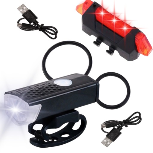 Výkonná BIKE lampa LED svetlo predné zadné BIKE baterka USB riadidlá