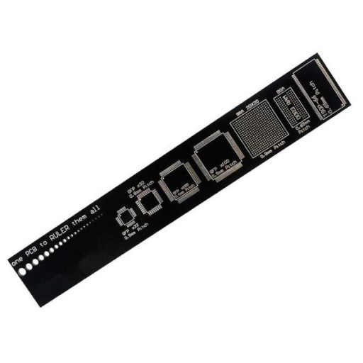 Pravítko PCB 15cm, čierne, obojstranná SMD šablóna