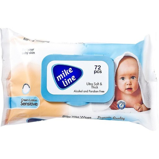 MIKE LINE vlhčené obrúsky 72 ks s N klipom