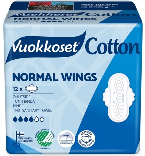 VUOKKOSET 100% BIO hygienické vložky BEZ CHLÓRU GMO Normal