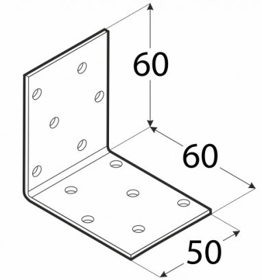 KONEKTORY MONTÁŽNY UHOL 60x60x50x2,0 KM18