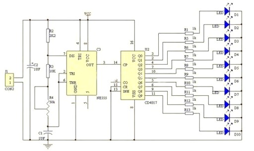 DIY SADA Tečúce SMD THT LED svetlo