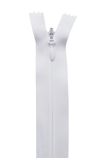 Skrytý zips C5 40cm široký Biely